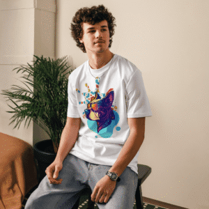 cool dog t-shirt in white