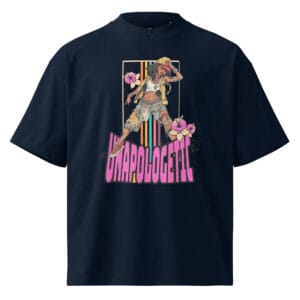 Unisex organic oversized high neck t-shirt